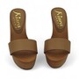 CLOGS SIMPLE IN LEATHER HEEL 13 CM -K9302 P.CUOIO-1