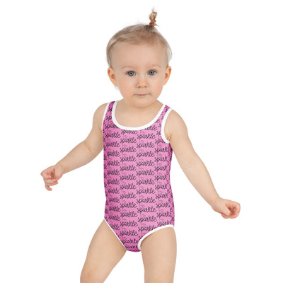 Sparkle pink baby  kids swimsuit
