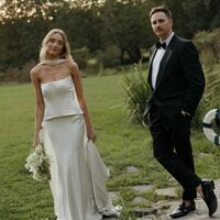 Simple Two Pieces Beach Boho Wedding Dress Bridal Gown Wedding Gown - Thumbnail 3