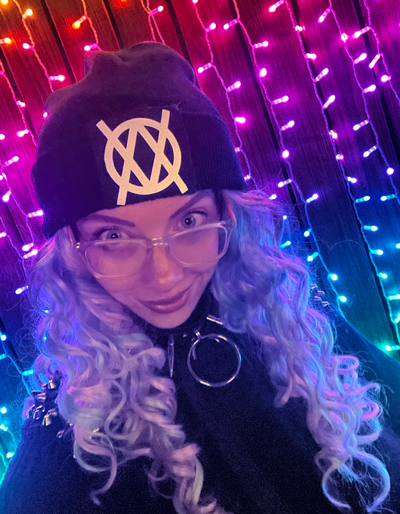 Black Beanie with reflective logo patch 