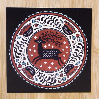 Decorative deer postcard