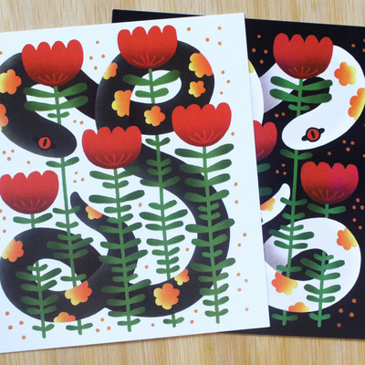 Black snake postcard