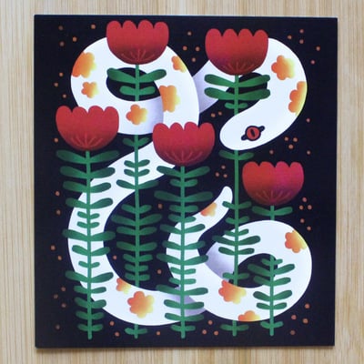 White snake postcard