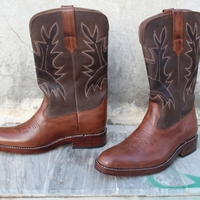 Handmade Men Brown Leather Cowboy Boot - Thumbnail 4