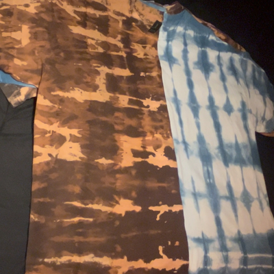 Split indigo dye & anti-dye tee