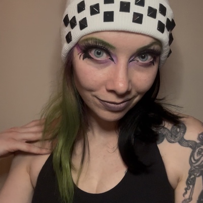 White studded beanie 