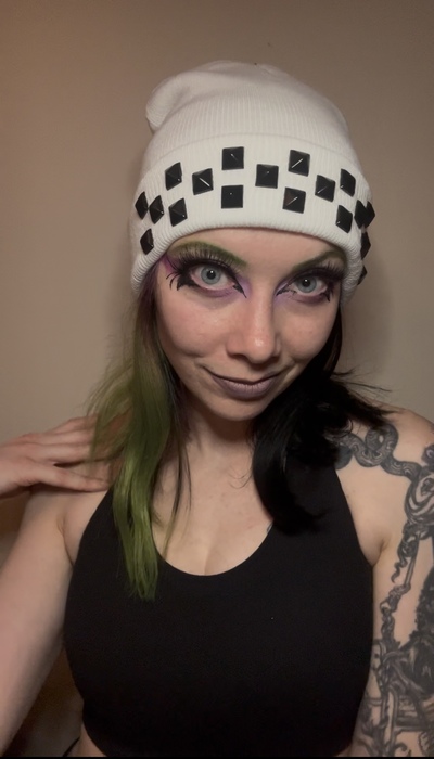 White Studded Beanie 