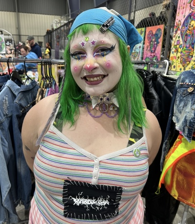 Iridescent Choker with Chains and Charms 