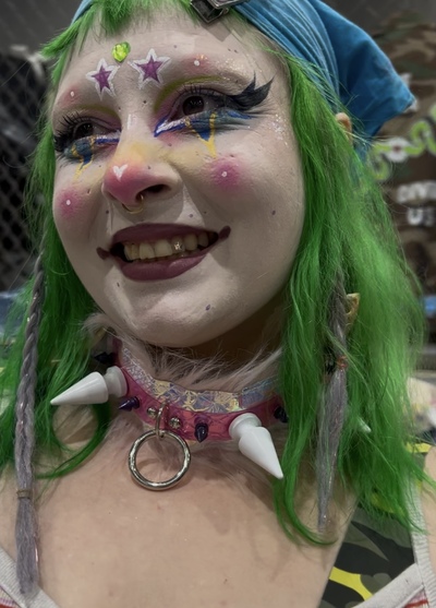 Faux Leather & Fur Spiked Choker 