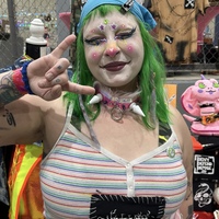 Faux Leather & Fur Spiked Choker  - Thumbnail 2