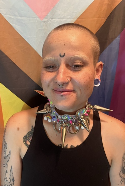 Iridescent XL Spiked Choker