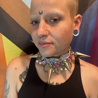 Iridescent XL Spiked Choker - Thumbnail 1