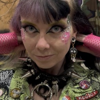 Black Faux Leather Spiked Choker with Faux Fur - Thumbnail 1