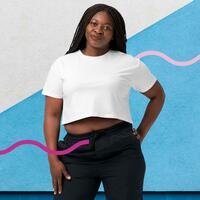 PME Fashion white flag Womens crop top - Thumbnail 2