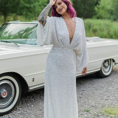 Luxury sparkle plus size sequins lace sexy wedding dress bridal gown wedding gown