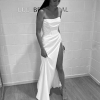 Mermaid Strapless Slit Long Evening Dresses - Thumbnail 2