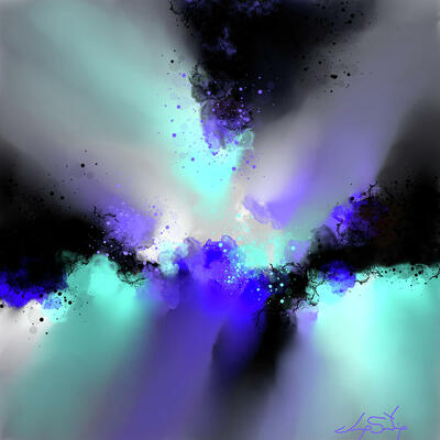 Chroma burst - blue purple turquoise abstract