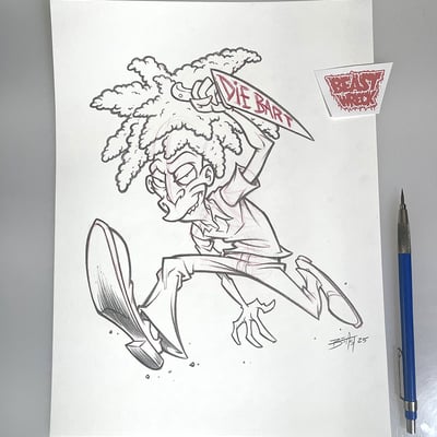 Sideshow bob sticker pencil art