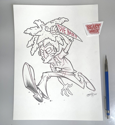 SIDESHOW BOB Sticker pencil art