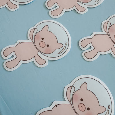 Astro pig individual stickers