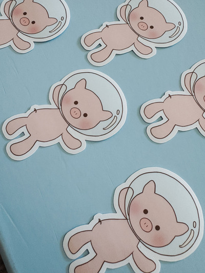 Astro Pig Individual Stickers