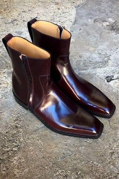 Handmade Men Dark Brown Leather Jodhpur Boot