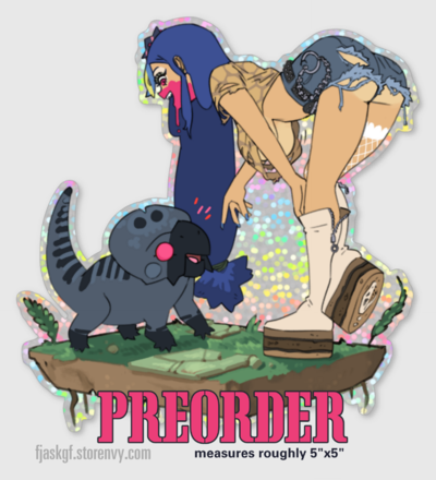 Prehistoric Princess & Protoceratops sticker