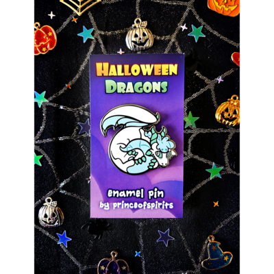 Whisper the ghost dragon enamel pin