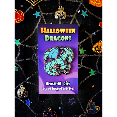 Stitch the zombie dragon enamel pin