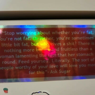 Ask sugar fat metallic sticker