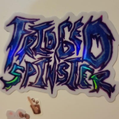 Fridged spinster metallic sticker