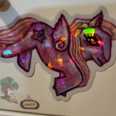 Pony shatter glitter sticker
