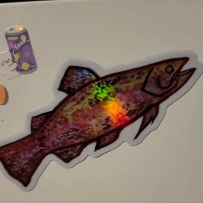 Salmon metallic sticker