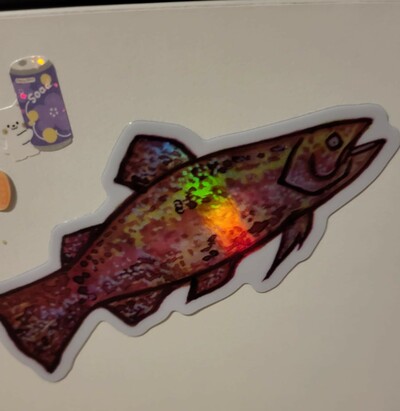 salmon metallic sticker