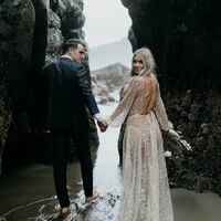 Sexy Mermaid Wedding Gown, Sequins See-through Bridal Gown Wedding Dress - Thumbnail 2