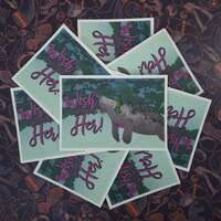 "Wish you were Her!" Vintage Postcard XLSticker - Thumbnail 1