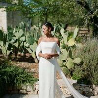 Sexy Sheath Wedding Gown, Chiffon Bridal Gown Wedding Dress - Thumbnail 3