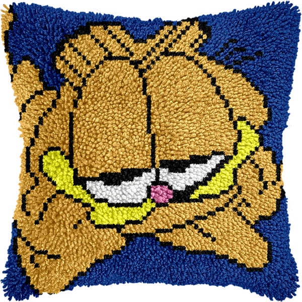Garfield Pillow Cushion Cover Rug Making Latch Hooking Kit (43x43cm Blank Canvas)