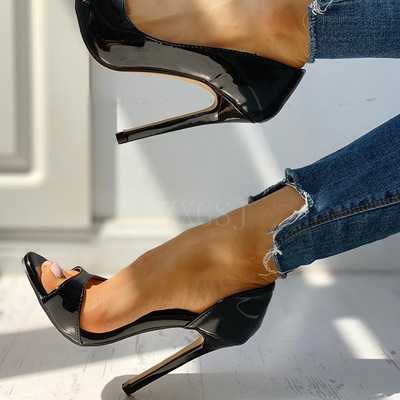 Women's large size high heel sandals - Thumbnail 1