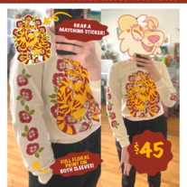 TIGERS & POPPIES Full Color Long Sleeve Tee