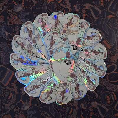 Tub thumpin' holo sticker