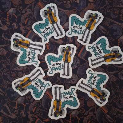 Pump up the jams, pump it up sticker