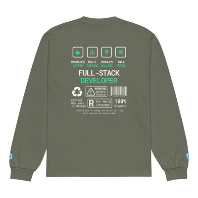 Talk nerdy full-stack dev long sleeve