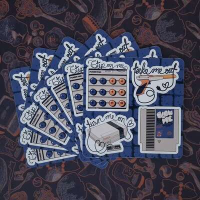 Retro nes sticker sheet