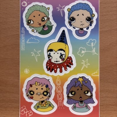 Funny faces sticker sheet 