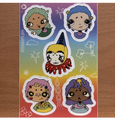 Funny Faces sticker sheet 