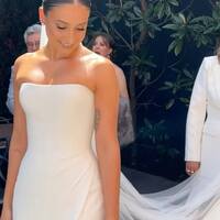 Sheath Wedding Gown, Satin Bridal Gown Wedding Dress - Thumbnail 1