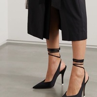 New style pointed stiletto pointed cross satin strap high heel sandals 4 colors - Thumbnail 1