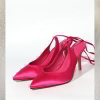 New style pointed stiletto pointed cross satin strap high heel sandals 4 colors - Thumbnail 8