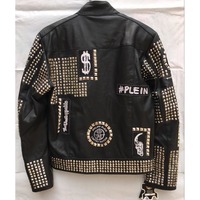 Handmade Black Color Punk Biker Studded Leather Jackets - Thumbnail 1